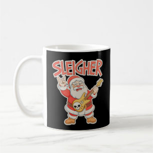 Sleigher Santa Metal Guitar Christmas Hail Xmas Coffee Mug