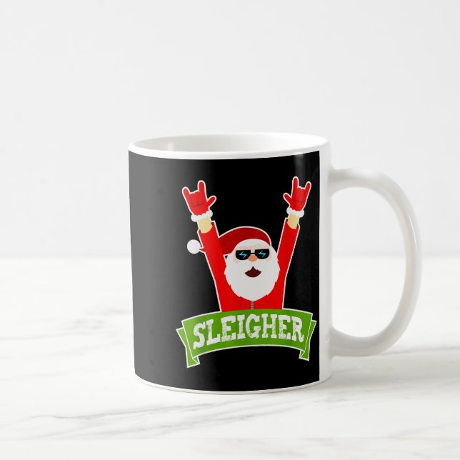 Sleigher Ugly Sweater Heavy Metal Christmas Sweate Coffee Mug (Right)