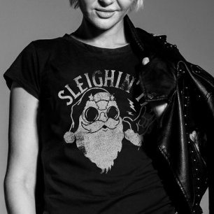 Sleighin It Funny Santa Sleigh Christmas T-Shirt