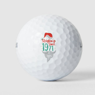 Sleighin it Since 1971 Christmas Birthday Gift  Golf Balls