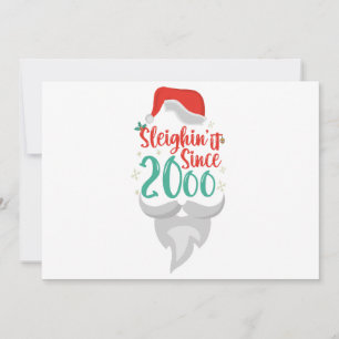 Sleighin it Since 2006 Christmas Birthday Santa   Invitation