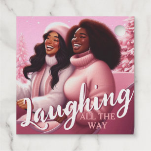 Sleighin' Sisters Festive Laughter Pastel Pink Favour Tags