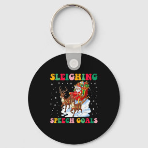 Sleighing Speech Goal Reindeer Christmas Speech Sl Key Ring