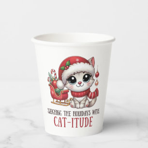 Sleighing the Holidays with Catitude Paper Cups