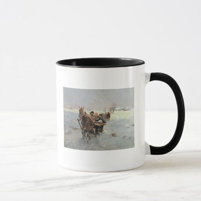Sleighs in a Winter Landscape Mug (Right)