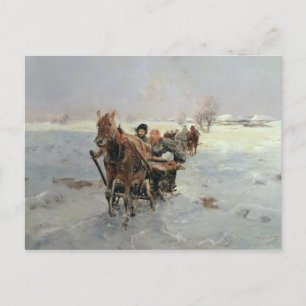Sleighs in a Winter Landscape Postcard