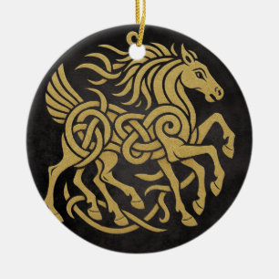 Sleipnir Eight-Legged Horse Norse Mythology Design Ceramic Tree Decoration