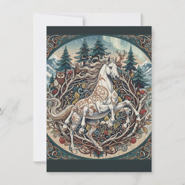 Sleipnir Woodland Myth Art Flat Thank You Card (Front)