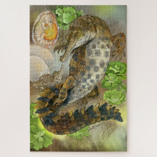 Slender Snouted Crocodile Jigsaw Puzzle
