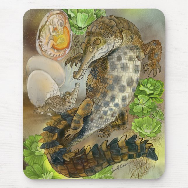 Slender Snouted Crocodile Mouse Mat (Front)