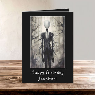 Slenderman Slender Man Happy Birthday Name Card