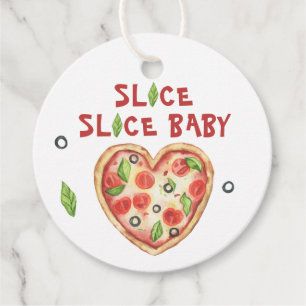 slice baby pizza - watercolor baby shower favour tags