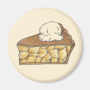 Slice of Apple Pie w/ Ice Cream Baking Magnet