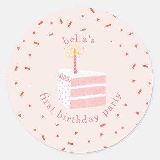 Slice Of Birthday Cake Classic Round Sticker