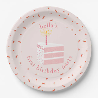 Slice Of Birthday Cake Paper Plate