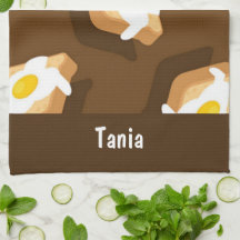 Slice of bread with egg pattern