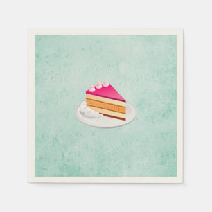 slice of cake on a green vintage texture napkin