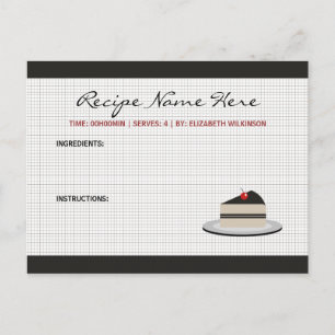 Slice of Cake Recipe Card