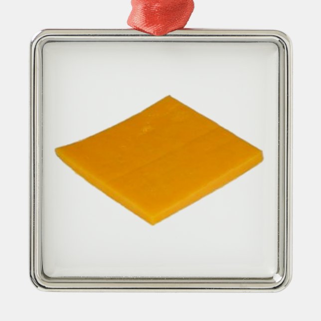 Slice of Cheese Metal Tree Decoration (Front)
