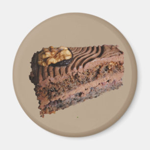 Slice of Chocolate Walnut Cake Magnet