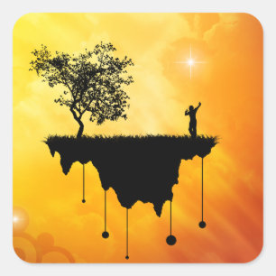 Slice of Earth Square Sticker