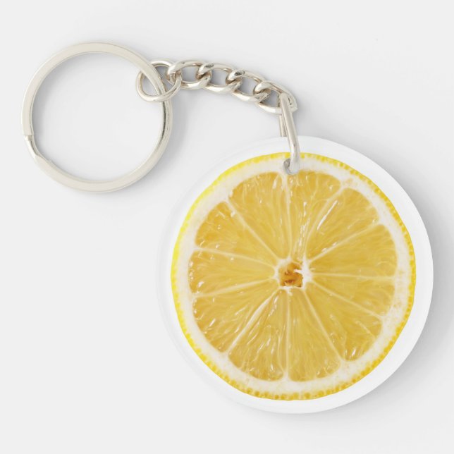Slice Of Fresh Lemon Key Ring (Front)