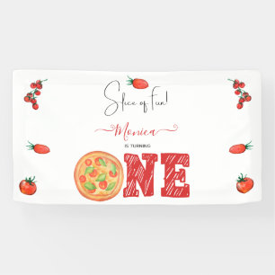 Slice of fun, first birthday banner