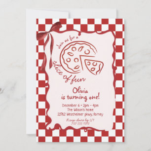 Slice of Fun  girl Birthday Invitation