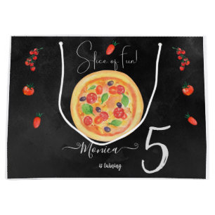 Slice of fun, pizza birthday large gift bag