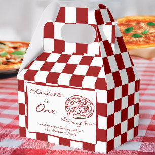 Slice of fun red check Italian pizza party favours Favour Box