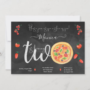 Slice of fun, second birthday invitation