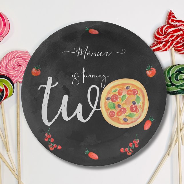 Slice of fun, second birthday paper plate (Creator Uploaded)