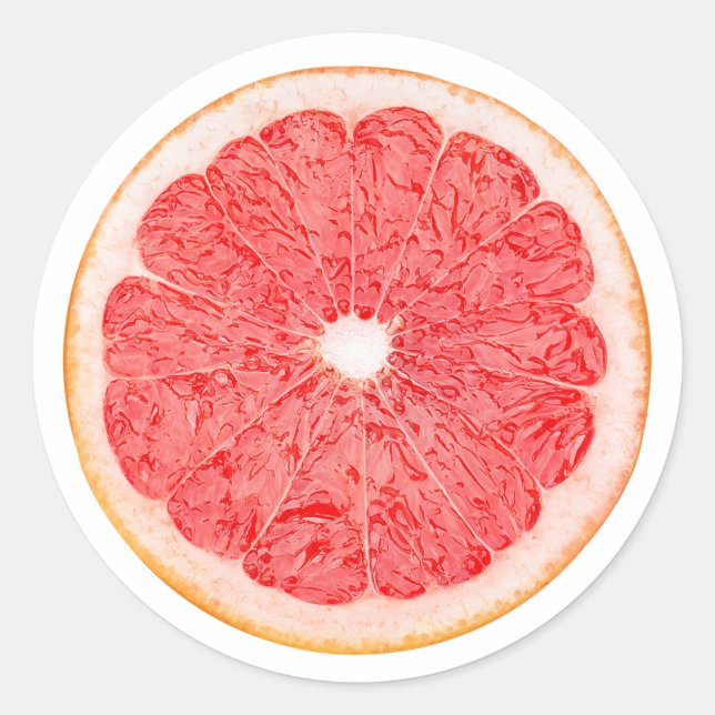 Slice of grapefruit classic round sticker (Front)