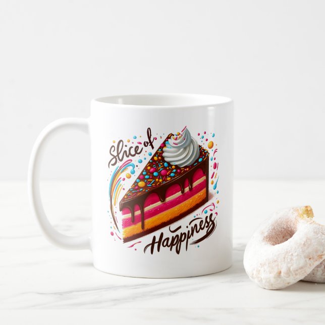 Slice of Happiness D1  Coffee Mug (With Donut)