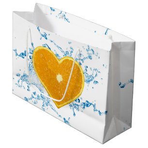 Slice of Heart-Shaped Orange Large Gift Bag