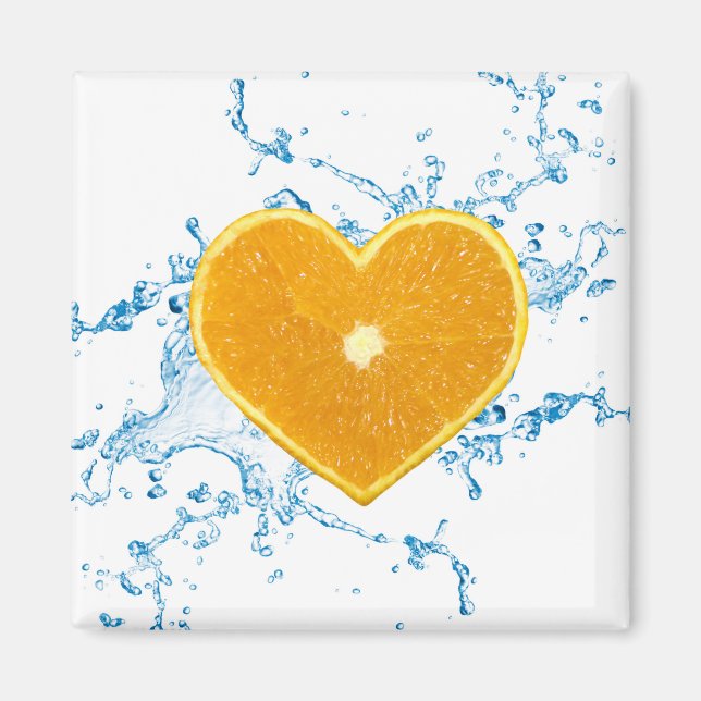 Slice of Heart-Shaped Orange Magnet (Front)