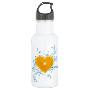 Slice of Heart Shaped Orange - Water Bottle