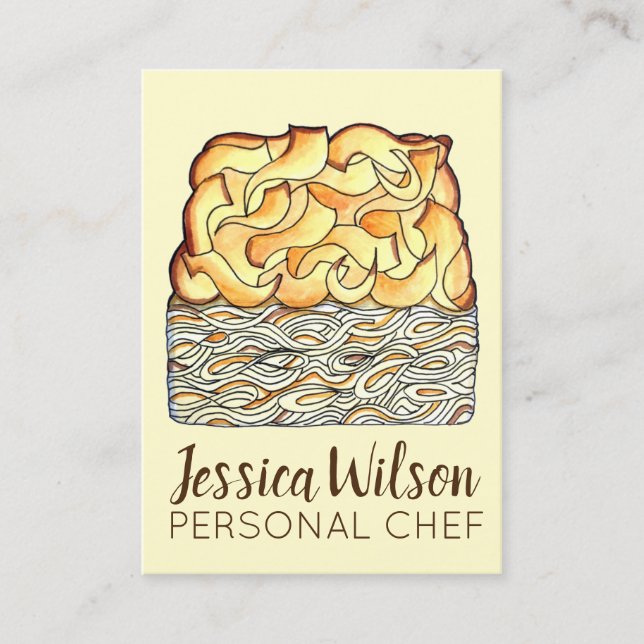 Slice of Kugel Jewish Egg Noodle Casserole Business Card (Front)