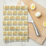 Slice of Kugel Jewish Egg Noodle Casserole Tea Towel<br><div class="desc">Design features an original illustration of a slice of kugel, an egg noodle casserole popular in Jewish cuisine and often served on Shabbat. This foodie design is also available on other products. Lots of additional Jewish food designs are also available from this shop. Don't see what you're looking for? Need...</div>