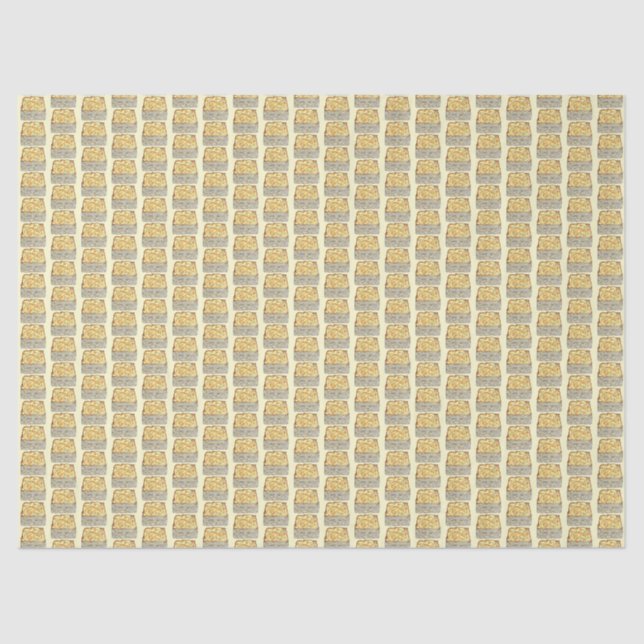 Slice of Kugel Jewish Egg Noodle Casserole Tissue Paper (Front)