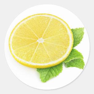 Slice of lemon classic round sticker