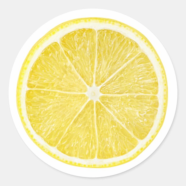 Slice of lemon classic round sticker (Front)