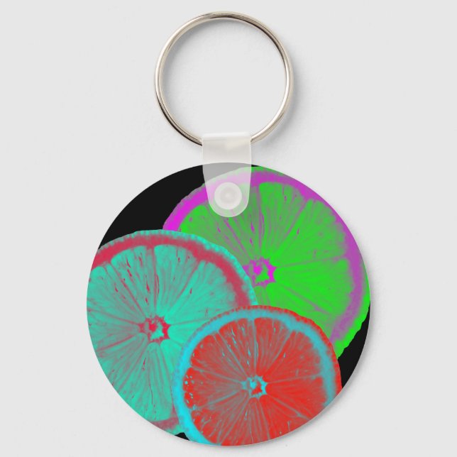 Slice Of Lemon Key Ring (Front)