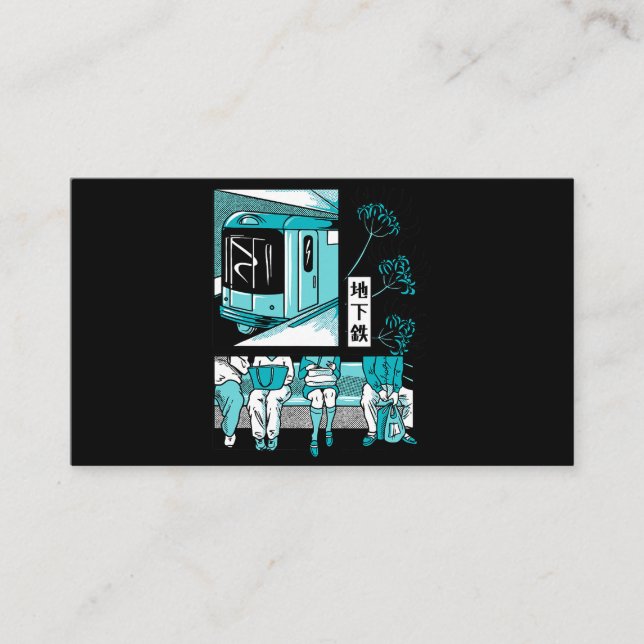 Slice Of Life Anime Train Metro Kawaii Japan Japan Business Card (Front)