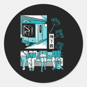 Slice Of Life Anime Train Metro Kawaii Japan Japan Classic Round Sticker