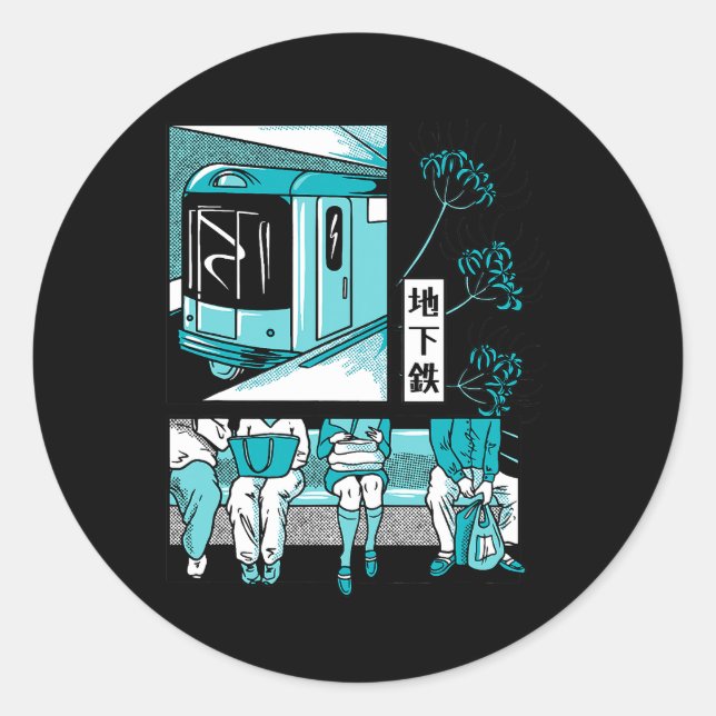 Slice Of Life Anime Train Metro Kawaii Japan Japan Classic Round Sticker (Front)