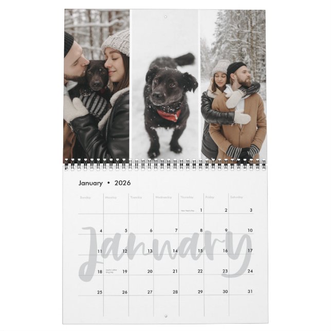 Slice Of Life Calligraphy Month Photo Collage Calendar (Jan 2026)