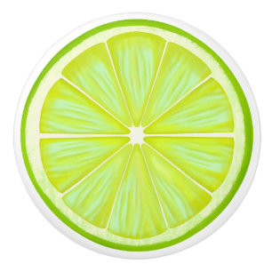 Slice of Lime Citrus Amalfi Coast  Ceramic Knob