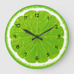 Slice Of Lime Kitchen Wall Clocks