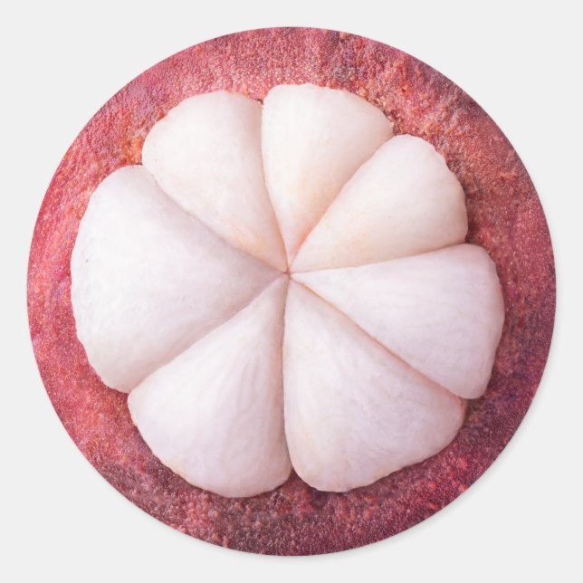 Slice of mangosteen classic round sticker (Front)